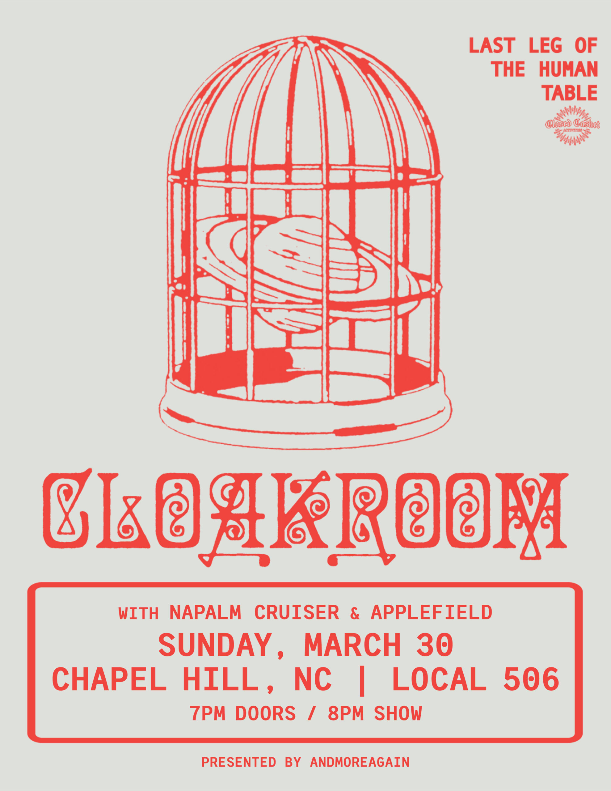 Cloakroom with Napalm Cruiser and Applefield