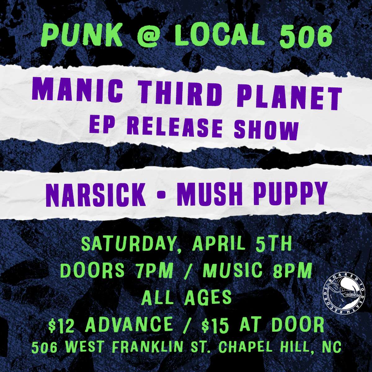 Manic Third Planet EP Release Show with Narsick and Mush, Puppy!