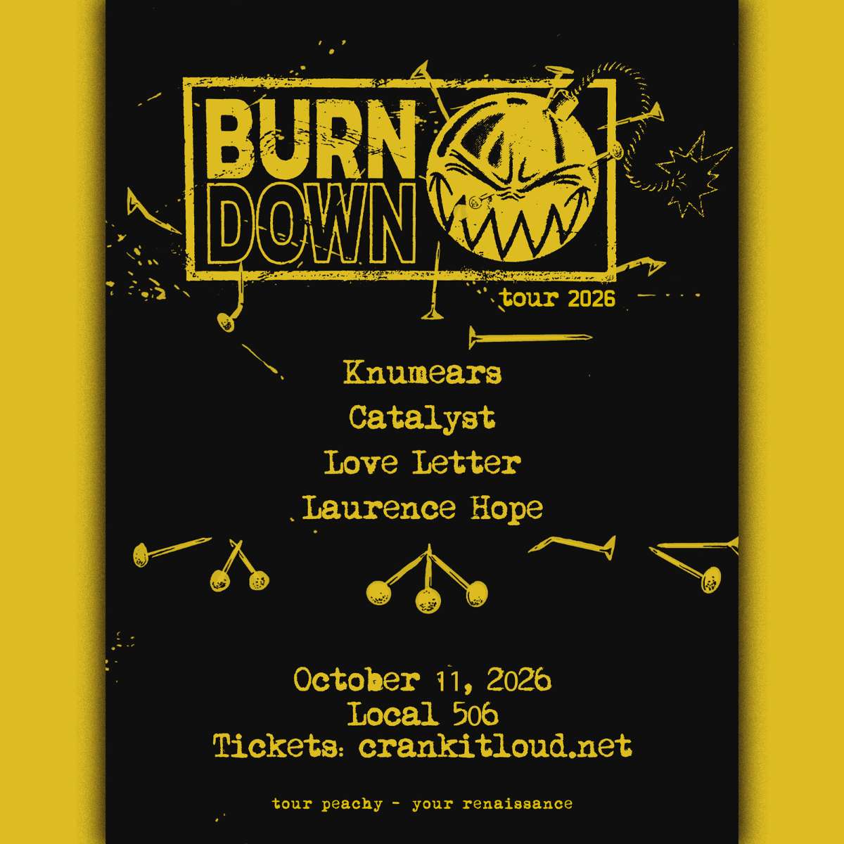 BurnDown Tour 2026: Knumears, Catalyst, Love Letter