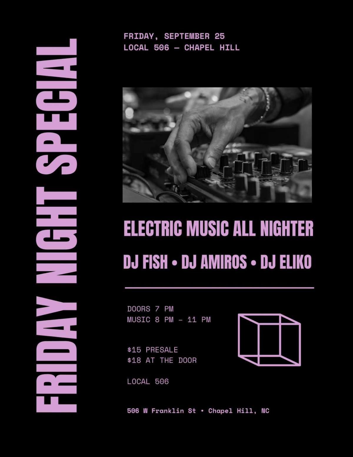 FRIDAY NIGHT SPECIAL: Electric Music All Nighter with DJ Fish, DJ Amiros, DJ Eliko