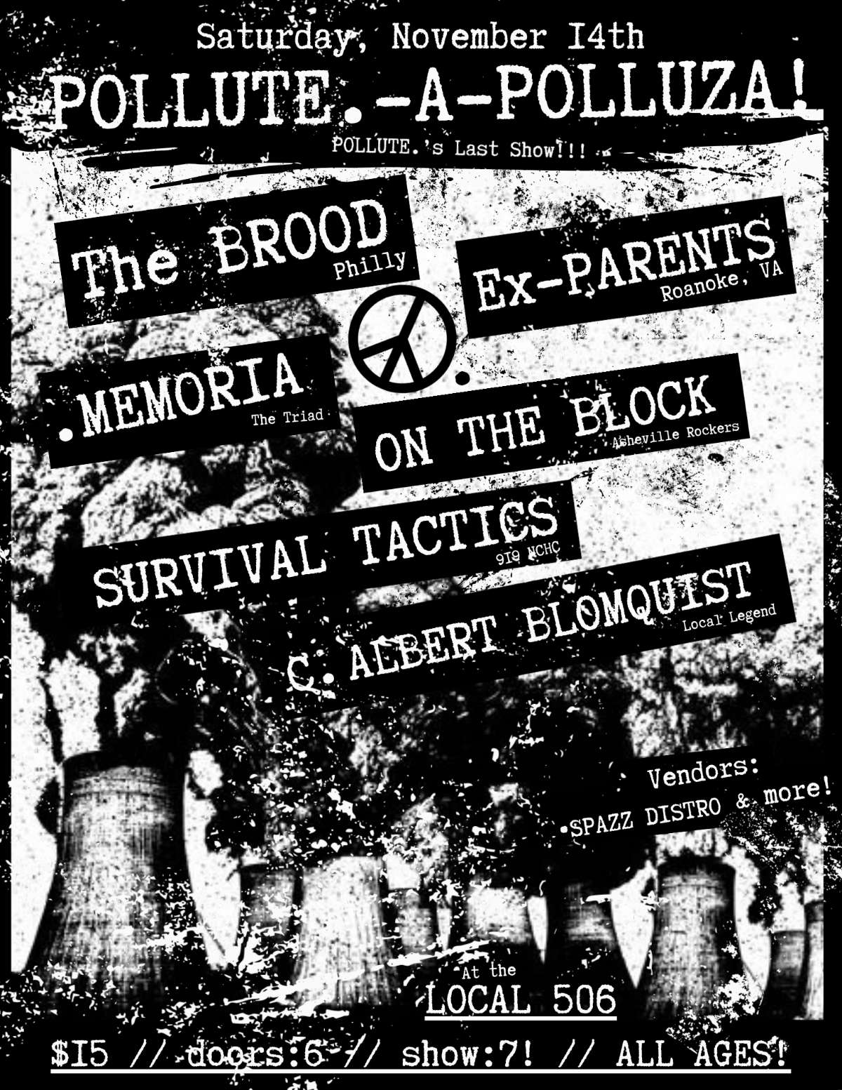 POLLUTE.-A-POLLUZA: Pollute., The Brood, Ex-Parents, .memoria, On The Block, Survival Tactics, C. Albert Blomquist